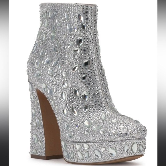 Jessica Simpson Shoes - New Jessica Simpson Womens Sz6/36.5
Dollyi Crystal Embellished Bootie
Silver‎